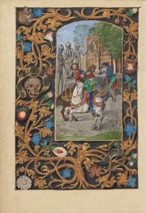 De Drie Levenden en de Drie Doden door Master of the Dresden Prayer Book